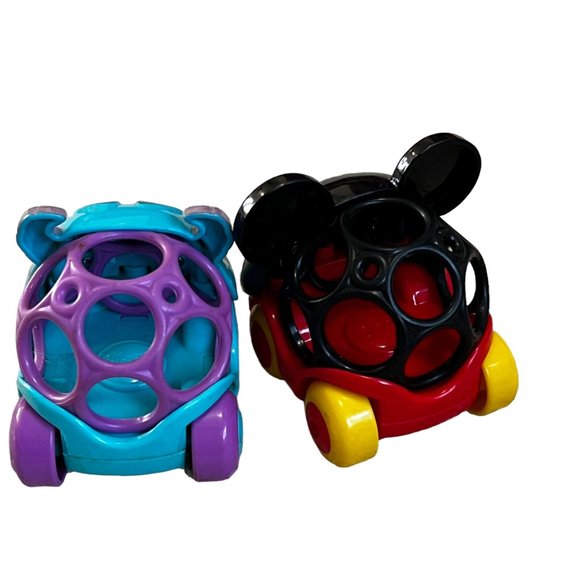 Disney Oball Mickey Mouse & Monster's Sully Set Go Grippers Baby Cars Toys - Picture 3 of 4